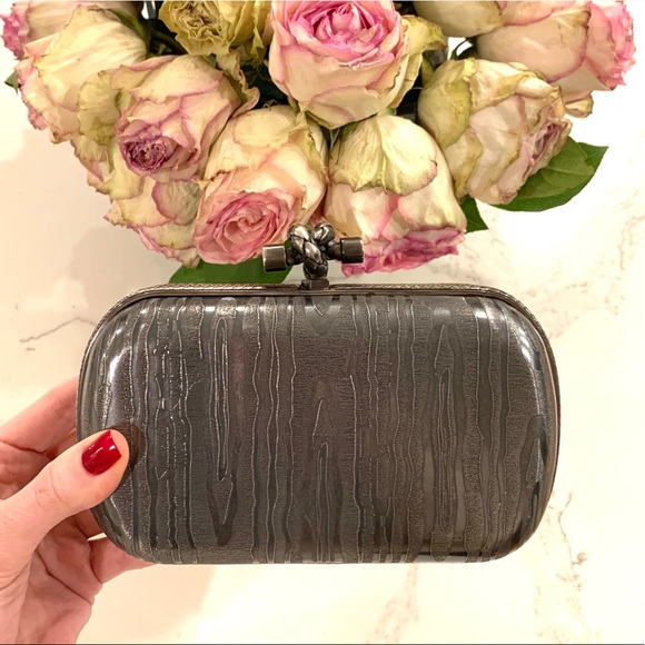 Bottega Veneta Handbags - RARE Bottega Veneta STERLING SILVER Knot Clutch